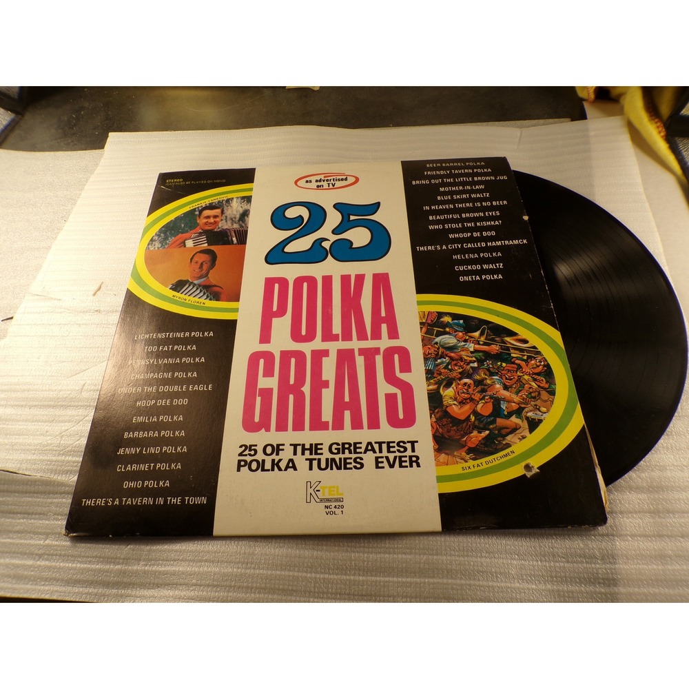 K-Tel 25 Polka Greats Vol 1 Vinyl LP NC 420 Frankie Yankovic Myron Floren 1971